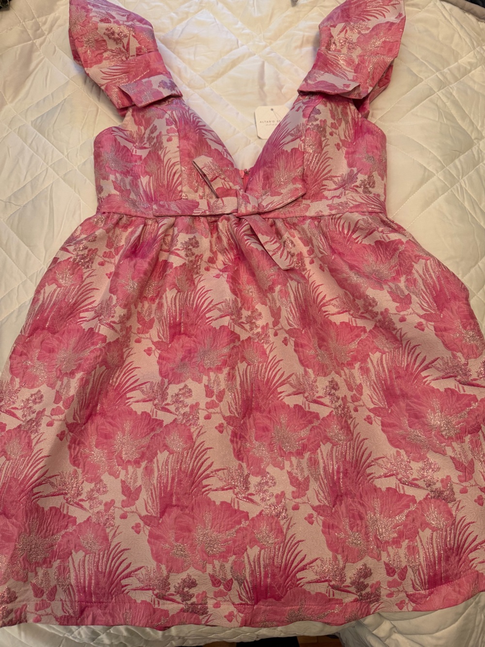 Altar'd State Pink Floral Tie-Front Sleeveless Camisole